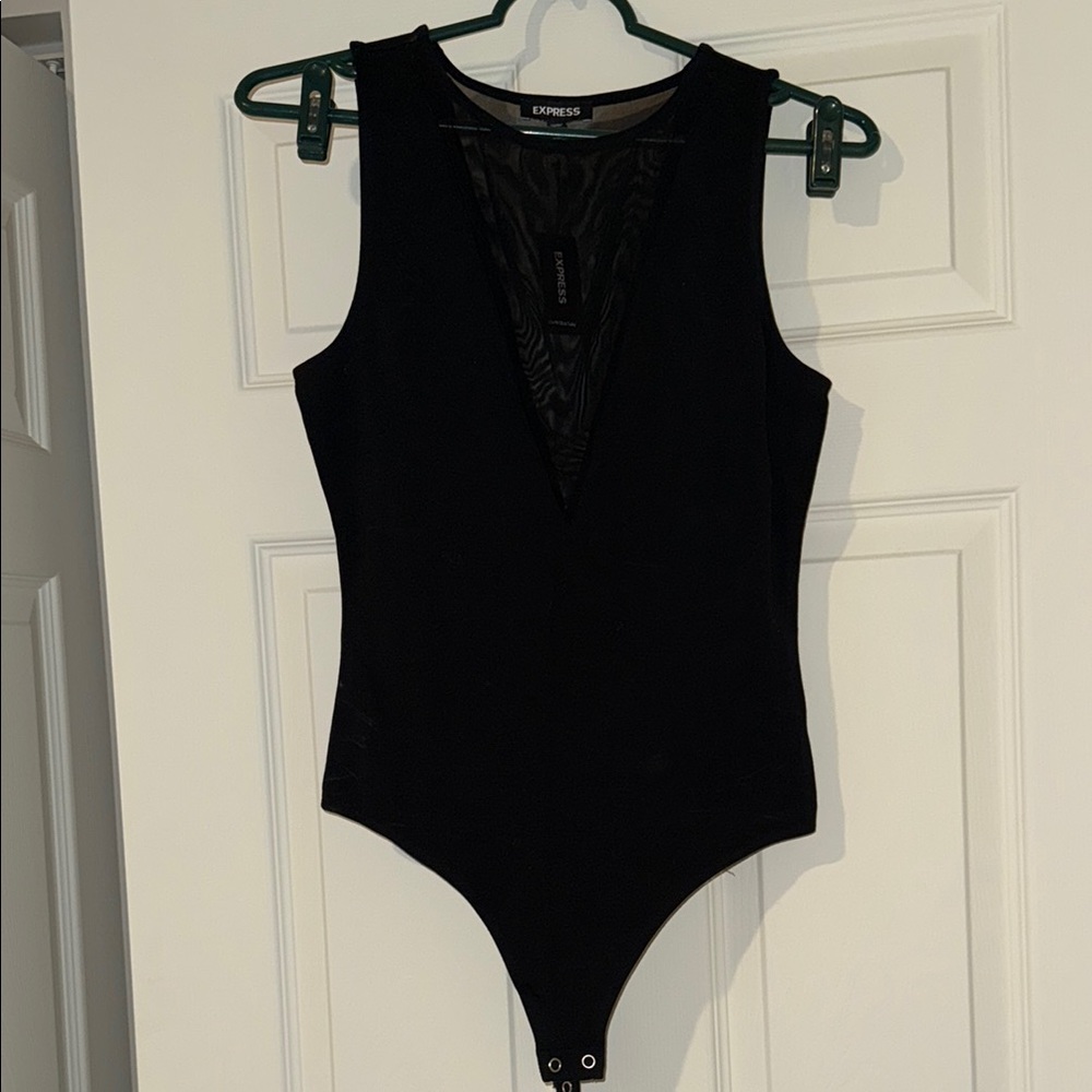 NWT: Express Black V-Neck Bodysuit